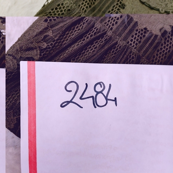 New York & Company Green Lace Floral Long Sleeve Mock Neck Blouse 2484 - Picture 9 of 9